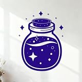 Adesivi murali clipart di bottiglia di elisir mistico 60.8x82.1cm Dotato di kit di pellicola di trasferimento Blu scuro
