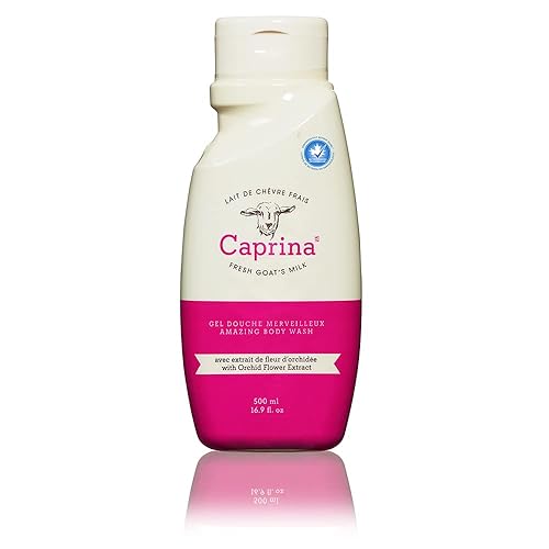 Caprina by Canus Amazing Body Wash, aceite de orquídea, con leche de cabra canadiense fresca, jabón suave, hidratante, vitamina A, B2, B3 y más,