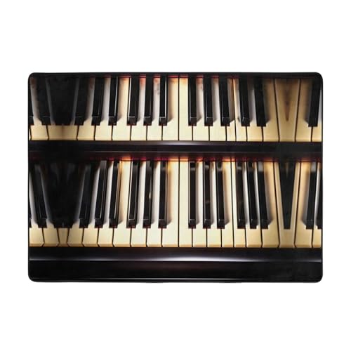 Tapis de sol lavable imprimé notes de musique et touches de piano