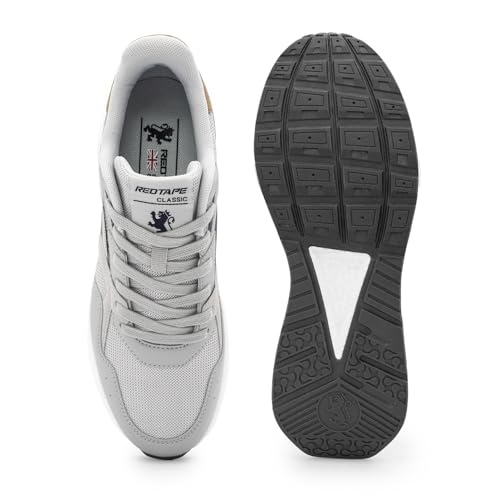 Image of Red Tape Men's Sneakers Black White Mesh Pu Round Toe Lace-Up