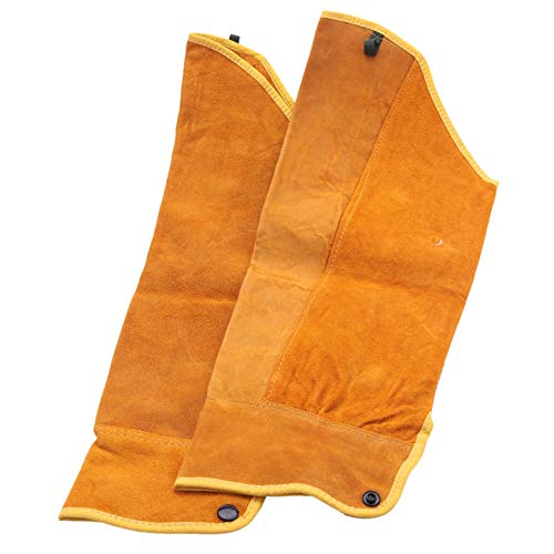 Pasuihcay 2pcs 21.6 inch Imitation Leather Welding Sleeves Protective Heat Arm Sleeve Tool, Yellow