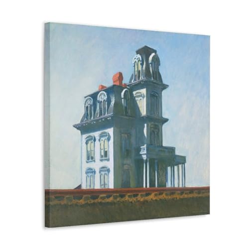 Impression sur toile Edward Hopper maison de chemin de fer 30x30 cm décoration murale salon