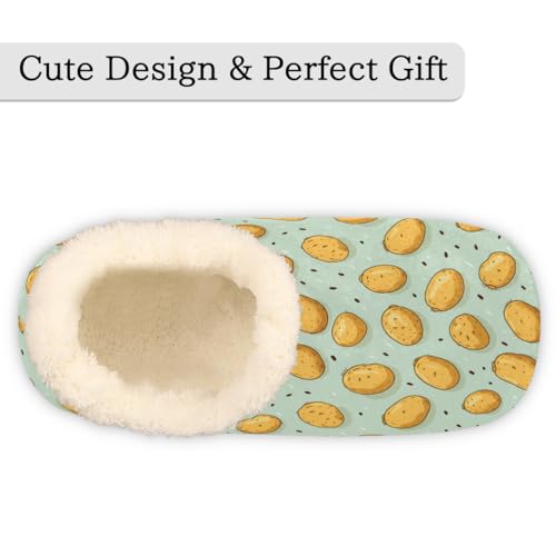 Cute Potato Slippers for Women Slipper Socks Soft Fuzzy House Slippers Shoes for Indoor Bedroom, Winter Cozy Christmas Gifts, Potato Pattern3