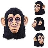 【FORTE EFFETTO SIMULAZIONE】 Poiché il costume da scimpanzé è molto realistico, i capelli rugosi, le sopracciglia e la bocca sono accuratamente elaborati e realistici, quindi è come un vero scimpanzé.