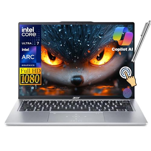 Image of acer Swift Go WUXGA 14" FHD Touchscreen Laptop, Intel Ultra 7 155H, Intel ARC Graphics, 16GB LPDDR5X 1TB SSD, Fingerprint Reader, Backlit Keyboard, Copilot AI, Wi-Fi 6E, Windows 11 Home (Renewed)