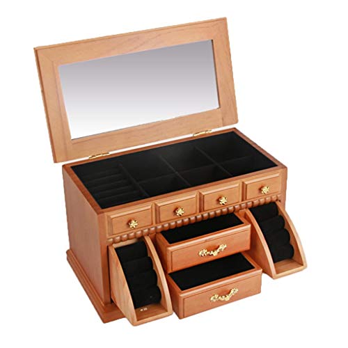 Preisvergleich Produktbild Candtong Damen tragbare Schmuckschatulle herzförmige Retro Schmuckschatulle Schmuckkollektion Box Armband Ring Box, Urlaub Geschenkbox (Farbe : Lightbrown)