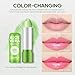 Ownest 10 Pcs Aloe Vera Lip Balm, PH Color Changing Lipstick, Change from Green to Natural Pink, Deep Hydrating Tinted Lip Balm, Daily Lip Moisturizer for Dry Cracked Lips, with Real Aloe Vera