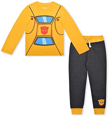 Hasbro Transformers Boys’ Long Sleeve Shirt And Jogger Pants Set For Little Kids - Red/Navy/Yellow/Grey #TOP8