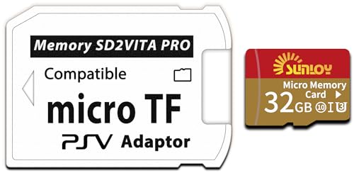 SD2Vita 6.0 PS Vita メモリーカードアダプター 32GB Micro SDカード付き 高速microSDHC UHS-I フラッシュメモリーカード PSV Micro SDカードアダプター付き PSV 1000/2000 PSTV FW 3.60 HENkaku Enso System用