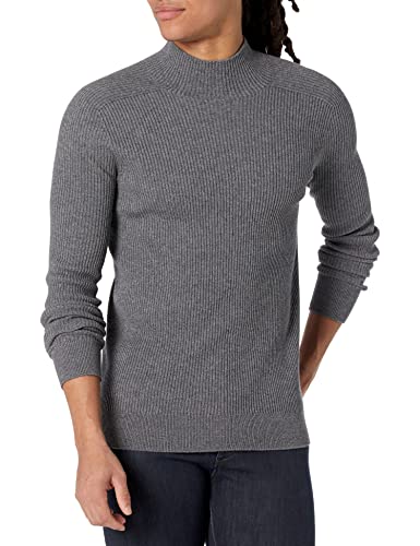 The Knitwear Lab Men's 3D Turtleneck Ribbed Sweater