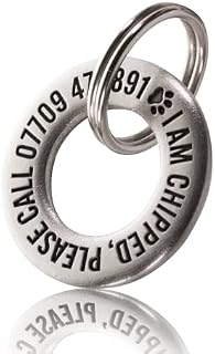 UKR Designs 24mm Solid Brass or Stainless Steel, Single Sided Dog/Pet ID Tag