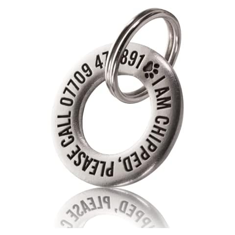 UKR Designs Personalised Brass or Steel Pet ID Tag Cover