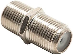 F Coupler Female Splice 50 Pack F-81 Coaxial Dual Female Splice Connector RG6 RG-59 Coaxial Cable 5-900 MHz Female to Female Jointer Coupling Audio Video 75 Ohm Coaxial Cable Splice Plug Extension