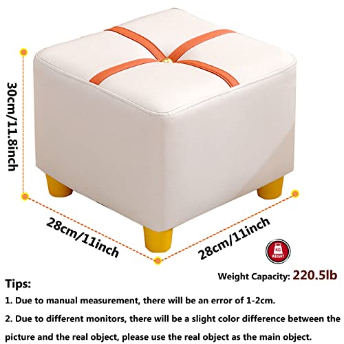 Petit pouf carré antitache pour petit espace | Repose-pieds bas antidérapant - 5