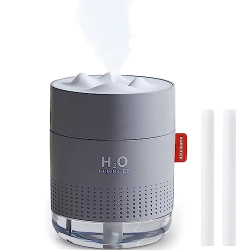 Humidifier Cool Mist Humidifier Air Humidifier for Bedroom Portable Personal Desktop USB Humidifiers with Soft Night Light, 2 Mist Modes and Auto Shut-Off, Super Quite for Car Office Home, 500ML