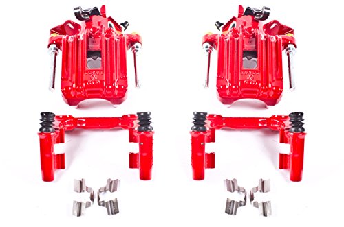 Power Stop Rear S2574 Pair of High-Temp Red Powder Coated Calipers for Audi TT Quattro 2000-2006, Volkswagen Jetta 2001-2005 [Model Specific]