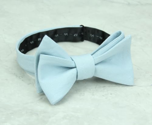 Image of Mens Solid Linen Ties - Slim Pattern Necktie for Men Wedding Groomsmen