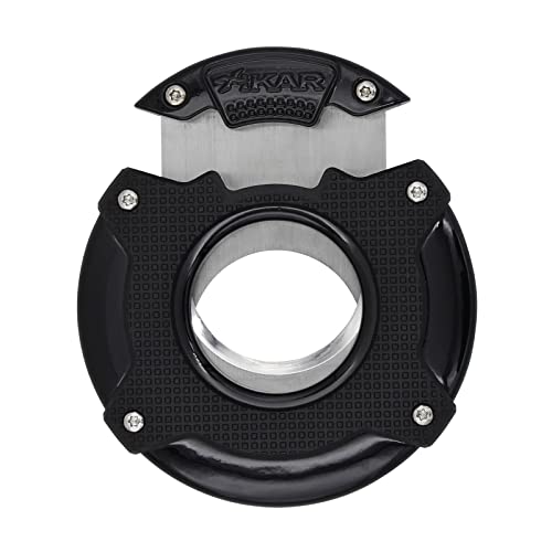 XIKAR Enso Cigar Cutter, Synchronized Double-Guillotine Stainless Steel Blades, Planetary Gear System, Black