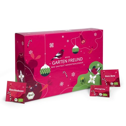 BIO Saatgut Adventskalender 'Garten' - 24 verschiedene Gemüse und Kräuter Samen in höchster Qualität, samenfestes Saatgut, perfekt für Hobby-Gärtner und Kinder