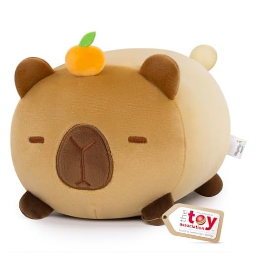 Mewaii Peluche Capibara con Sombrero de Naranja 40CM - Suave y Lindo Cojín de Peluche para Abrazar - Ideal para Niños, Regalo para Navidad, Cumpleaños y Más