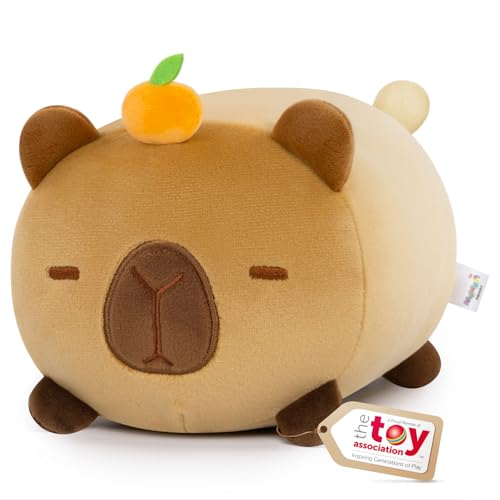 Image of Mewaii Orange Capybara Plush Kawaii Plush, Ultra-Soft Feel, 8 in | Orange Capybara Design, 8 in Soft Size, Cuddly Plush, Gentle Machine Washable, Desk Decor, For Kids, Teens & Capybara Lovers
