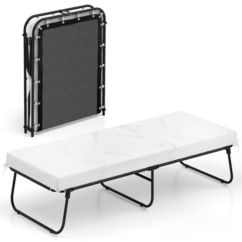 Giantex Folding Bed with Mattress, 75" x 31" Rollaway Guest