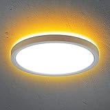 DAKASON 12 Inch LED Flush Mount Ceiling Light 24W, with 2700~5000K 5 Colors Selectable Main Light an