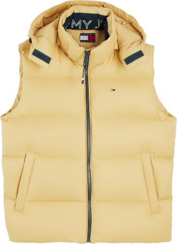 Tommy Jeans Herren Essential Daunenweste mit Kapuze, Beige (Sandy Beige), S – Ansicht 5