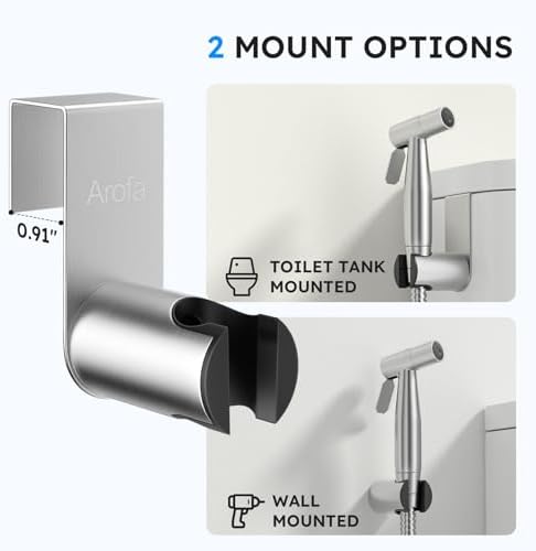 Arofa Handheld Bidet Sprayer, Bidet Attachment for Toilet, Brushed Nickel - 5