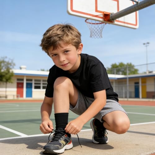 Image of Toddler Non Slip Cotton Crew Socks with Grips for Baby Boys Girls