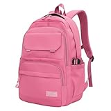 Mochila Bolsa Fofa Feminina Masculina Estilosa Elegante Academia Impermeável Escolar Viagem Trabalho Treino Fashion Mochilas Para Notebook Moderna Leve Passeio (Rosa Chiclete)