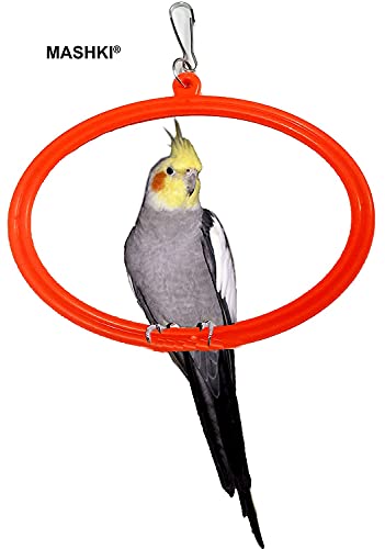 MASHKI-Bird-SwingsToys-for-Love-Birds-Parrot-Parakeet-Budgie-Cocktail-pet-Birds-3-Bird-Swing-in-Multicolor-with-SS-Hook--for-Large-Medium-Size-Birds-575-inch-Toys-for-Birds