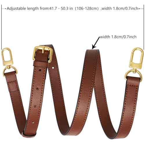 Image of Genuine Vachetta Leather Crossbody Strap Genuine Leather Adjustable Replacement Strap for Shoulder Bag Handbag Purse