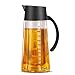 Bottiglia per Aceto e Olio 650 ml Apertura Automatica Olio Aceto Dispenser Bottiglie di Olio di Vetro con Manico Antiscivolo per BBQ Cucina(Nero)
