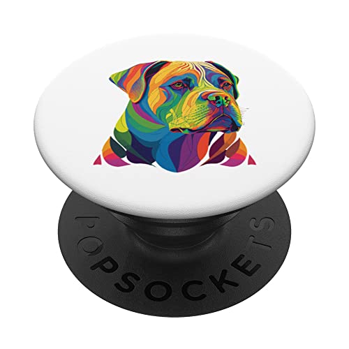 Colorful American Bulldog American Bully Men Women PopSockets Swappable PopGrip