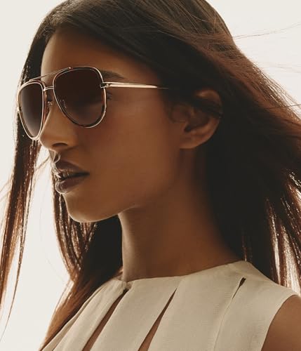 Quay - Sunglasses for Men & Women, Aviator Lenses with UV Protection (All In Medium, Tortoise)4