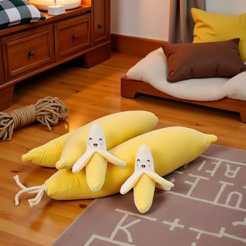 Set de 2 mordedores con sonido en forma de plátano para cachorros miniatura 4
