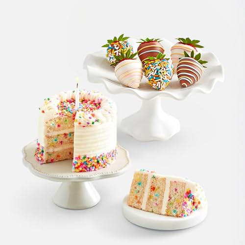 Shari’s Berries 4" Sprinkle Birthday Cake & 6 Chocolate Covered Strawberries | Birthday Gift Delivery | Mother's Day, Anniversary, Birthdays, Congratulations & Thank You’s (4" Cake, 6 Berries)