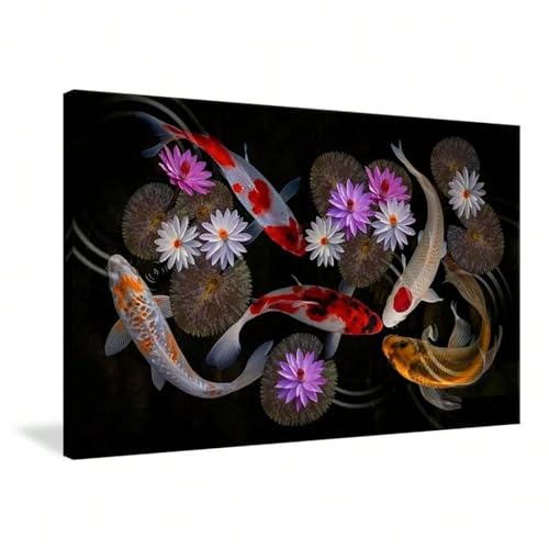 Affiche de poisson sur toile 80x140 cm sans cadre pour decoration murale