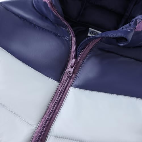 Image of HILEELANG Kids Boy Girl Winter Hodded Puffer Color Block Jackets Coats Light Weight Padded Outerwear