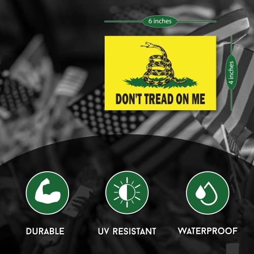 Magnet Me Up Don't Tread On Me Gadsden Flag Car Magnet Decal, 4X6 Inches, Yellow, Green And Black, Heavy Duty Automotive Magnet For Car Truck Suv #TOP1
