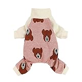 Fitwarm Bear Dog Pajamas Thermal Knitted Pet Clothes Puppy Sweater Coat Doggie Turtleneck PJS...