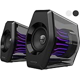 Edifier 【エディファイア】 G2000 Pro 64W 卓上小型 2.0ch PC ゲーミングスピーカー アクティブ先端デザイン アンプ内蔵 音質高 ｜ RGB 音光同期 ｜ Virtual 7.1 サラウンドサウンド ｜ PS5 Pro/PS5/PS4/Switch 2/Switch等対応 ｜ Bluetooth/USB/AUX ワイヤレス・有線接続 ｜ 専用アプリ 2台セット 黒