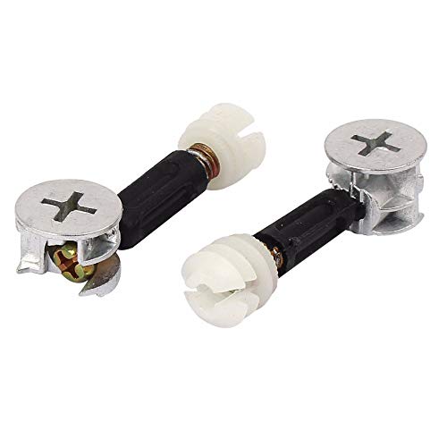 Luckycivia 50 Sets Cam Fitting With Dowel 3-In-1 Hardware Connectors Furniture Side Connecting Pre-Inserted Nut Screw Eccentric Wheel #TOP2