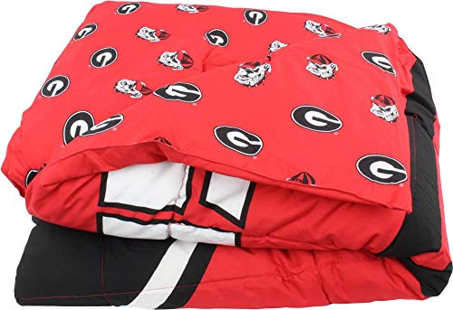Image of College Covers Everything Comfy Georgia Bulldogs Reversible Big Logo Soft and Colorful Comforter, Twin