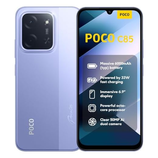 XIAOMI Poco C85, Smartphone 6+128GB, 6,9" 120Hz Display 7,99mm Design, MediaTek Helio G81-Ultra Octa-Core, 50MP AI-Zweifach-Kamera, 6000mAh, Purple, Ladegerät Nicht im Lieferumfang enthalten