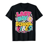 Last Day of School Vibes Retro Groovy Summer Break Student T-Shirt