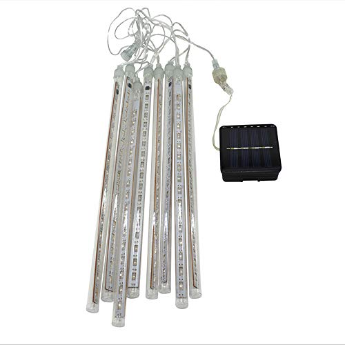 Luzes solares XUNATA para ambientes externos, 8 tubos com 144 lâmpadas LED à prova d'água para chuv