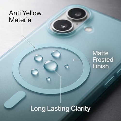 Image of amazon basics Luxury Paper Thin Case Cover for iPhone 17 | Matte Finish | Compatible with magsafe | (Light Blue, iPhone 17)