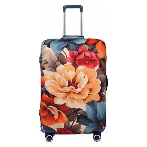 Travel Luggage Covers For Suitcase, Floral Flower Print Elastic Suitcase Protector Washable Anti-Scratch Suitcase Baggage Cover Luggage Protector Fits 18-32 Inch Luggage